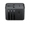 Acefast Z8 GaN 45W Travel Adapteris 3x USB-C + 2x USB-A Travel Wall Charger with 2500W AC Socket - Juodas