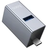 Adapteris 3in1 (USB 2.0 x 2 + USB 3.0) USB-C Hoco HB54 pilka