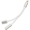 Oem Adapteris AUX 2in1 Lightning (vyriškas) to Lightning (moteris) / Jack 3,5 mm (moteriškas) sidabrinis