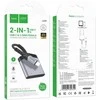 Adapteris AUX 2w1 USB C į USB C / Jack 3,5 mm Hoco 27W LS39 metalinis pilkas