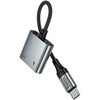 Adapteris AUX USB C to 2x USB C max 10W Hoco UPA34A UPA34A pilka