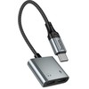 Adapteris AUX USB C to 2x USB C max 10W Hoco UPA34A UPA34A pilka