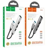 USB šakotuvas Hoco HB26 4-in-1 adapter USB-A to 1xUSB3.0 + 3xUSB2.0 pilkas