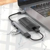 USB šakotuvas Hoco HB26 4-in-1 adapter USB-A to 1xUSB3.0 + 3xUSB2.0 pilkas
