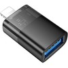 Adapteris OTG Lightning to USB A Hoco UA36 juodas transparent
