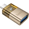 Adapteris OTG USB C to USB A Hoco UA36B auksinis