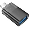 Adapteris OTG USB C to USB A Hoco UA36B transparent juodas