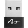 Adapteris USB A 2.0 to USB C ART C14 OTG juodas