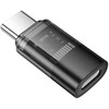 Adapteris USB C to Lightning Hoco UA36D transparent juodas