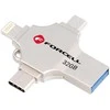 USB atmintinė 32 GB USB 3.2 Gen 1 (USB A / USB C / Lightning / Micro USB) Forcell F-Data Metal Quad sidabrin