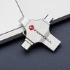 USB atmintinė 128GB USB 3.2 Gen 1 (USB A / USB C / Lightning / Micro USB) Forcell F-Data Metal Quad sidabrinas