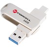 Pendrive 64GB USB 3.2 Gen 1 (USB A / USB C) Forcell F-Data Metal Duo sidabrinis