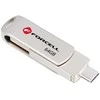 Pendrive 64GB USB 3.2 Gen 1 (USB A / USB C) Forcell F-Data Metal Duo sidabrinis