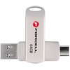 Pendrive 64GB USB 3.2 Gen 1 (USB A / USB C) Forcell F-Data Metal Duo sidabrinis