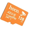 Atminties kortelė Micro SD 128GB class 10 UH-1 U3 V30 A2 Hoco oranžinis