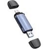 Wozinsky WCR-5G Memory Card Reader for SD and Micro SD USB-A 3.0 / USB-C 3.0 Aluminum - Gray
