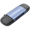 Wozinsky WCR-5G Memory Card Reader for SD and Micro SD USB-A 3.0 / USB-C 3.0 Aluminum - Gray