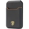 Dėklas Audi Lamborghini D1 Genuine Leather MagSafe mobile phone wallet - juodas and oranžinis