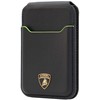 Dėklas Audi Lamborghini D1 Genuine Leather MagSafe Phone Wallet - Juodas and Žalias