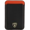 Audi Lamborghini Urus D8 Genuine Leather MagSafe Magnetic Phone Wallet - Juodas and Raudona