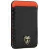Audi Lamborghini Urus D8 Genuine Leather MagSafe Magnetic Phone Wallet - Juodas and Raudona