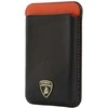 Audi Lamborghini Urus D8 Genuine Leather MagSafe Magnetic Phone Wallet - Juodas and Raudona
