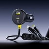 Baseus Circular 60W USB-A + USB-C automobilinis įkroviklis su Built-in Lightning + USB-C Kabelis 1.4m - juodos spalvos