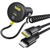 Baseus Circular 60W USB-A + USB-C automobilinis įkroviklis su Built-in Lightning + USB-C Kabelis 1.4m - juodos spalvos