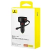 Baseus Car Charger Enjoyment Pro Fast Charger USB female, Type-C male (0,7m) Built-in Retractable Cable, 60W Juodas (C00057800111-00)