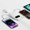 Baseus „EnerFill FC31“ 20000mAh 45W išorinė baterija su skaitmeniniu ekranu ir 2 integruotais laidais (USB-C + „Lightning“) – balta