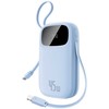 Baseus EnerFill FC31 20000mAh 45W išorinė baterija su ekranu, USB-C ir Lightning laidais - Mėlyna