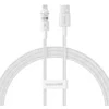 Baseus Gem USB į IP 2.4A greito įkrovimo laidas 1 m Baltas