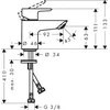 Basin mixer Hansgrohe Neovis 70 with valve. chrome