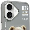 Nimmy dėklas Apple iPhone 16 6.1″ pilkos spalvos Cool&Cute 2.0 Bear