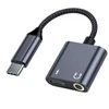 Beline Adapteris skirstytuvas USB-C į USB-C/Jack 3,5mm 60W juodos spalvos DAC BLNAA01