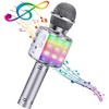 Bemi M85 Karaoke Mikrofonu Bērniem un Pieaugušajiem Ar Skaļruņiem &amp; Ierakstu Micro SD USB Bluetooth Sudraba