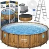 Bestway Karkasinis baseinas Medinis 488x122 Langai Siurblio Kopėčių Uždangalas 56725