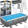 Bestway „Splashview“ karkasinis baseinas, 488 m x 244 cm, pilka rotango imitacija, 10in1, 561MB