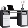 Top E Shop Topeshop BIURKO DELTA ANTRACYT / Baltas 120 Cm 3 Szuflady Szafka Półki Do Biura Pokoju Na Nešiojamas kompiuteris