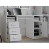 Top E Shop Topeshop BIURKO DELTA balta 120 Cm 3 Szuflady Szafka Półki Do Biura Pokoju Na Nešiojamas kompiuteris