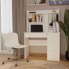Top E Shop Topeshop Biurko MIJAS Prawe su Nadstawką Biel Mat 4 Szuflady 4 Półki Do Biura Pokoju