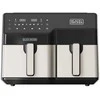 Gruzdintuvė Black &amp; Decker Juodas &amp; Decker BXAF9000E Double 9 L Stand-alone 2500 W Hot air fryer Juodas, Nerūdijantis plienas