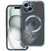 OEM dėklas, skirtas „iPhone 15“, „Electro Mag Cover“, suderinamas su „MagSafe“ mėlynas