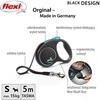 Flexi Black Design S pavadėlis šunims iki 15kg juostinis 5m mėlynos spalvos
