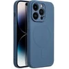 OEM dėklas, skirtas „iPhone 14 PRO“ silikoniniam „Mag“ dėklui, suderinamas su „MagSafe“ (fotoaparato apsauga) mėlynas