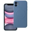 OEM dėklas, skirtas „iPhone 11“ silikoniniam „Mag“ dėklui, suderinamas su „MagSafe“ (fotoaparato apsauga) mėlynas