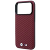 Dėklas BMW case for IPHONE 18 Pro/17 Pro compatible with MagSafe (Carbon Metal Logo) burgundy