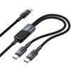 Cable 2in1 USB C į USB C / USB C Hoco 5A 100W 1,2 m U139 juodas