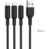 USB kabelis Hoco (X25) 3in1 lightning+micro+type-C juodas 1m