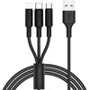 USB kabelis Hoco (X25) 3in1 lightning+micro+type-C juodas 1m